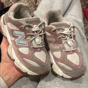 New Balance Kids' Beige and Pink Sneakers